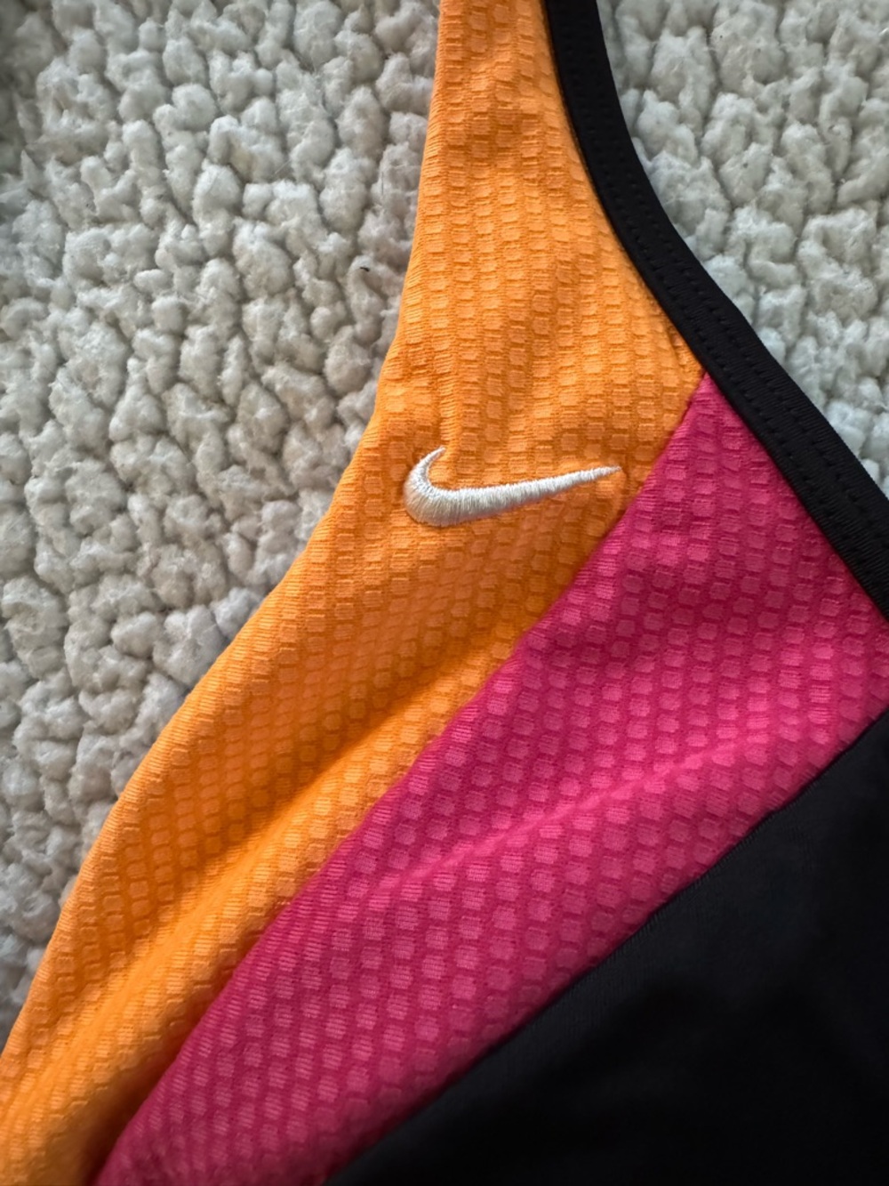 Nike Black Swim Tankini Top with Orange and Pink Trim - Picture 2 of 4